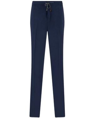 Slowear Drawstring Elasticated-Waist Trousers - Blue
