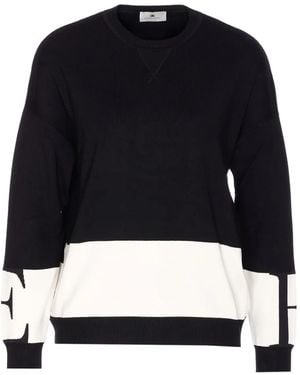 Elisabetta Franchi Logo Crew-Neck Sweatshirt - Black
