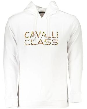 Roberto Cavalli Hoodie Met Luipaardprint - Wit
