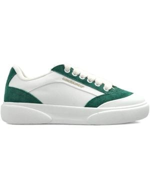CASABLANCA Suède Leren Sneakers Met Vlakken - Groen