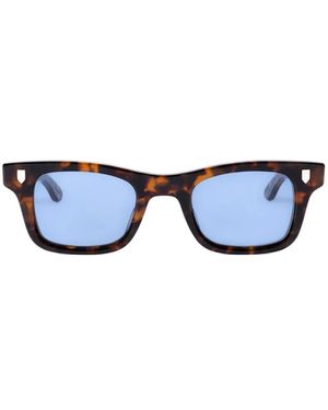 JULIUS TART Bullet Rectangle-Frame Sunglasses - Blue