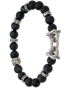 Ferragamo Semi-Precious Stone And Gancini Bracelet - Black