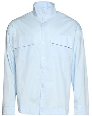 Rhude High-Neck Flap-Pocket Shirt - Blue