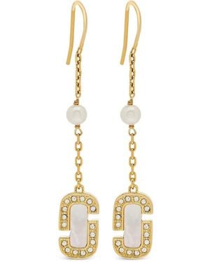 Marc Jacobs Pendientes The Mother Of Pearl J Marc Luxe Drop - Metálico