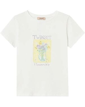 Twinset Regular T-Shirt With Print - White