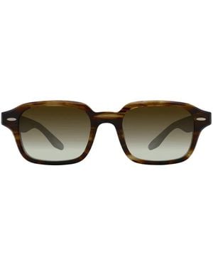 Barton Perreira Remi Rectangle-Frame Sunglasses - Metallic