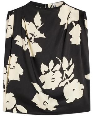 Liviana Conti Floral-Print Sleeveless Top - Black
