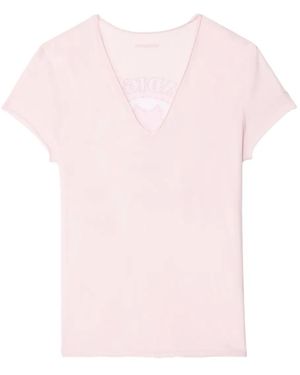 Zadig & Voltaire V-Neck T-Shirt - Pink