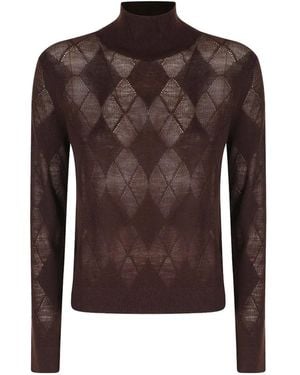 Ballantyne Argyle Knit Sweater - Brown