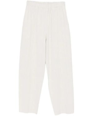 Issey Miyake Pleated Cropped Trousers - White