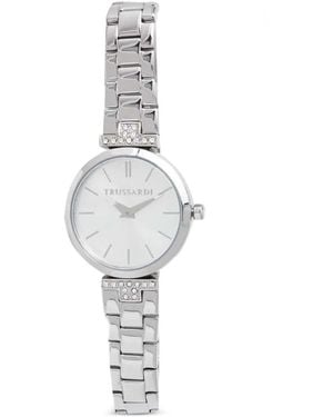 Trussardi Crystal-Embellished 30Mm Watch - White