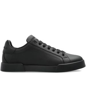 Dolce & Gabbana Leather Low-Top Trainers - Black