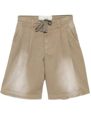 ERL Short Plissé À Effet Délavé - White