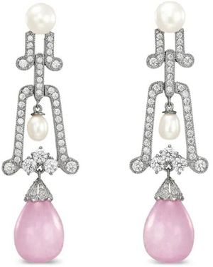 Anabela Chan 14K And Rhodium Vermeil Moderne Multi-Stone Drop Earrings - White