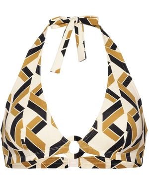 Eres Dimension Geometric-Print Triangle Bikini Top - Metallic