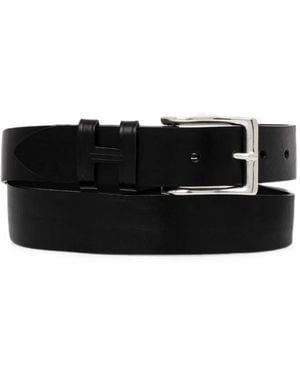 Hackett H-Buckle Leather Belt - Black
