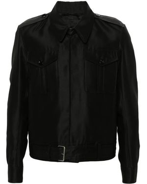 Tom Ford Button-Up Military Jacket - Black