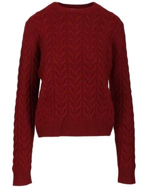 Max Mara Cable-Knit Cashmere Sweater - Red