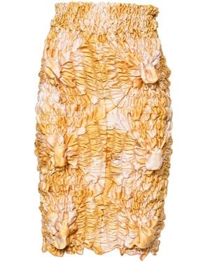 Feben Twist Shirred Pencil Miniskirt - Metallic