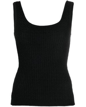 Moschino Round-Neck Virgin Wool Top - Black