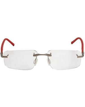 Tag Heuer Rimless Rectangle-Frame Glasses - White