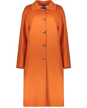 Herno Classic-collar wool coat - Orange