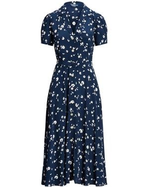 Polo Ralph Lauren Floral-Print Belted Shirt Dress - Blue