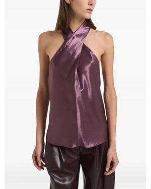 ANDAMANE Zeyne Halterneck Top - Purple