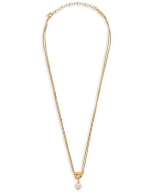 Ferragamo Gancini Faux-Pearl Necklace - Weiß
