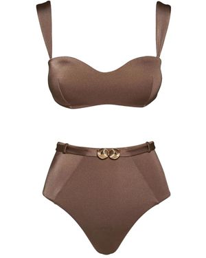Noire Swimwear High-Waisted Bikini - Brown
