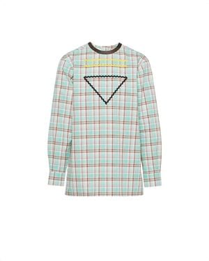Prada ジグザグトリム シャツ - ブルー