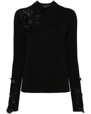 Ermanno Scervino フローラルレース セーター - ブラック