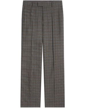 Dries Van Noten Long Straight-Leg Wool Trousers - Grey
