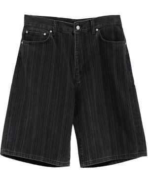 Carhartt Shorts Denim Gessati - Nero