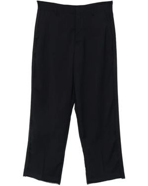 Costumein Frayed-Edge Wide-Leg Trousers - Black