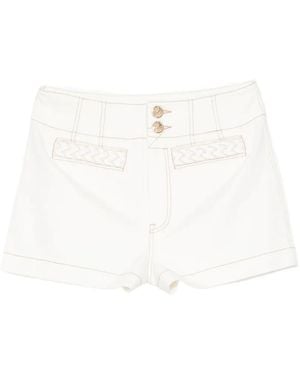Zimmermann Pantalones Cortos Roselight Con Ribete Trenzado - Blanco