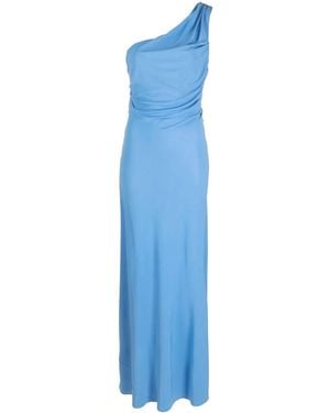 Alberta Ferretti One-Shoulder Long Dress - Blue