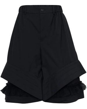 Noir Kei Ninomiya Gathered Layered Shorts - Black
