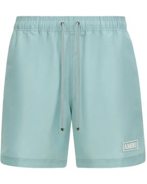 Amiri Bañador Con Parche Del Logo Y Cordones - Azul