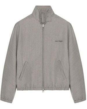 Courreges Houndstooth-Pattern Bomber Jacket - Grey