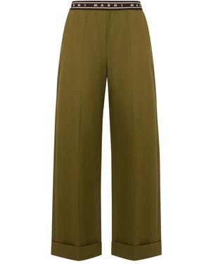 Marni Logo Trousers - Green