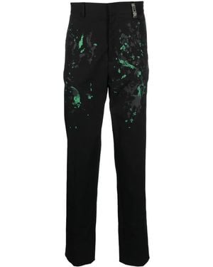 Moschino Paint Splatter Twill Tailored Trousers - Black