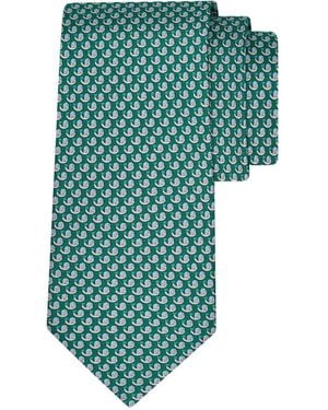 Ferragamo Cravate En Soie À Imprimé Graphique - Green