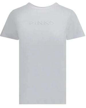 Pinko Logo-Embroidered Jersey T-Shirt - White