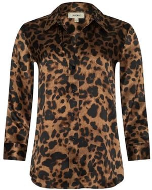 L'Agence Dani Leopard-Print Blouse - Brown