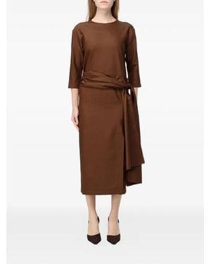 CRI.DA Gertrude Self-Tie Midi Dress - Brown