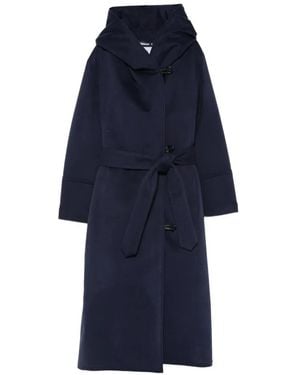 Norwegian Wool Cappotto Con Cappuccio - Blu
