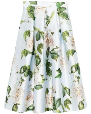 Lunatica Milano Luna Floral-Print Midi Skirt - White