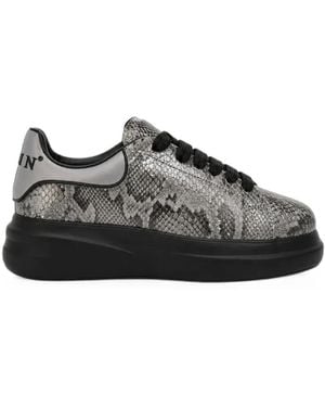 Philipp Plein Baskets Basses Roccia À Imprimé Peau De Python - Black