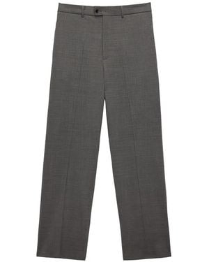 MSGM Pantalon Ajusté À Bouton - Grey